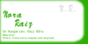 nora raiz business card